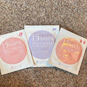 15 Min Skincare Mask Set - Foot, Hair, Hand